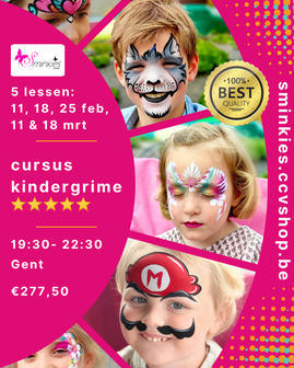 cursus kindergrime bij Sminkies Events in Gent