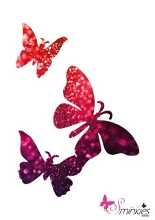 3 butterfly Glittertattoo Sjabloon Y-Body www.sminkies.com/shop Sminkies Events