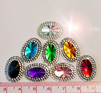 Strass Resin Oval Diamond Mixed Colours Strass Resin Oval Diamond Mixed Colours