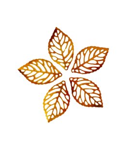 Blaadjes - goudkleurig filigraan Blaadjes - goudkleurig filigraan