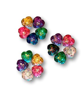 Strass Resin Heart Flower Multi Colour Strass Resin Heart Flower Multi Colour
