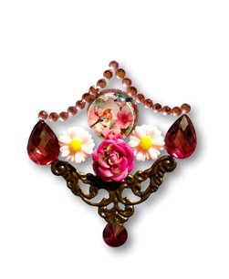 Barok driehoekig ornament - bronskleurig filigraan Barok driehoekig ornament - bronskleurig filigraan