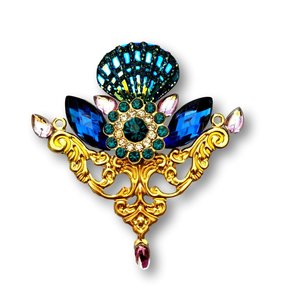 Barok driehoekig ornament - goudkleurig filigraan
