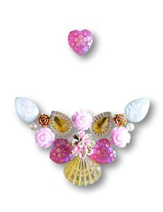 Strass Resin Heart Flower Pink Strass Resin Heart Flower Pink