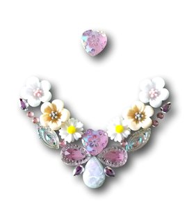 Strass Resin Heart Flower Light Pink Strass Resin Heart Flower Light Pink