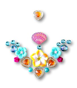 Strass Resin Diamond Heart - Heart Gold