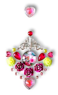 Strass Resin Diamond Heart - Heart Pink