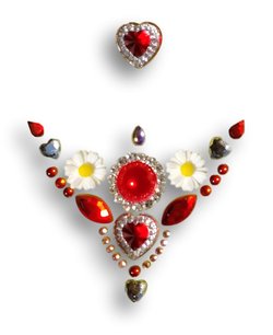 Strass Resin Diamond Heart - Heart Red