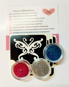 Glittertattoo Setje Girly A Glittertattoo Setje Girly A